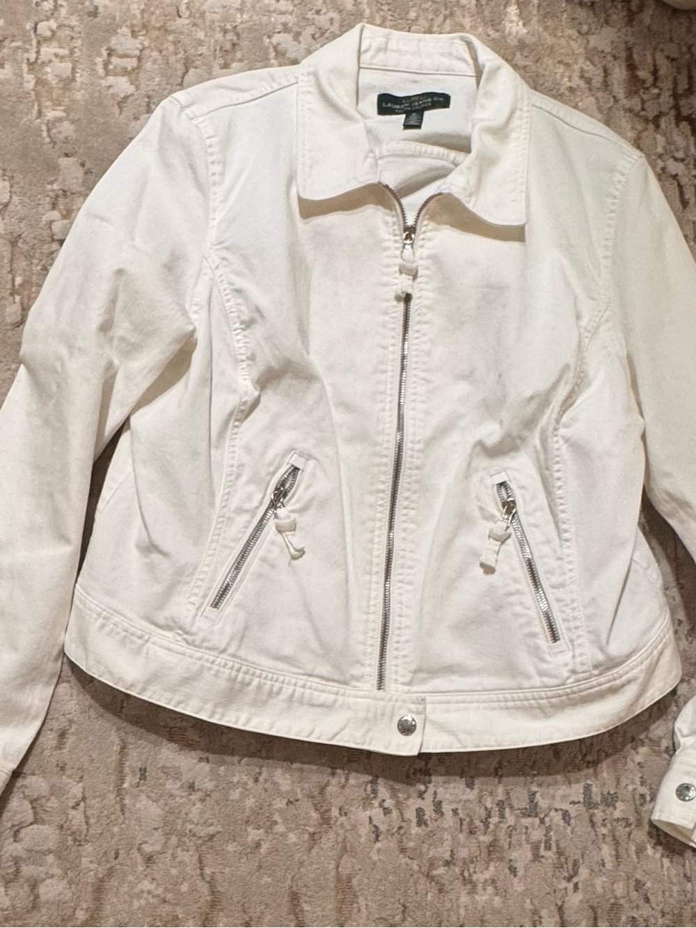 Ralph Lauren White Zip-Front Jacket